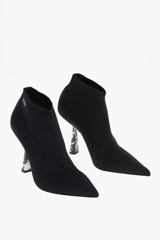 Sock-Booties with Marble Effect Spool Heel