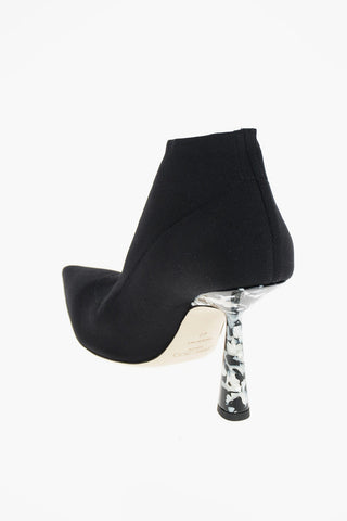 Sock-Booties with Marble Effect Spool Heel