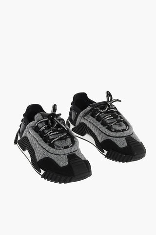 Laced Low Sneakers with Virgin Wool Front Part