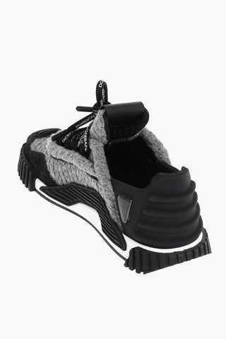 Laced Low Sneakers with Virgin Wool Front Part