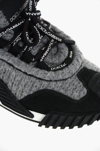 Laced Low Sneakers with Virgin Wool Front Part