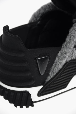 Laced Low Sneakers with Virgin Wool Front Part