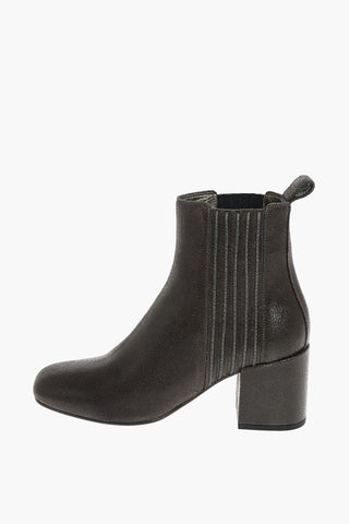 Stivaletti in Pelle Martellata con Inserti Laterali Elastici
