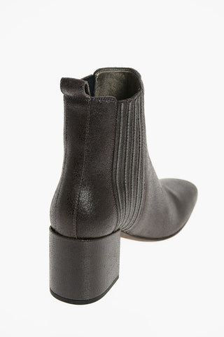 Stivaletti in Pelle Martellata con Inserti Laterali Elastici