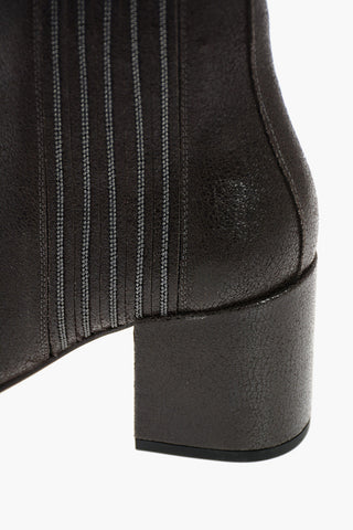 Stivaletti in Pelle Martellata con Inserti Laterali Elastici