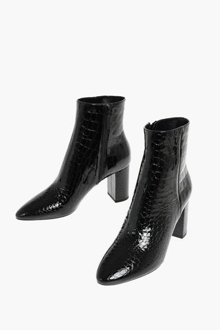 Leather FAKE COCCO AMAZZONIA Booties with Inner Zip