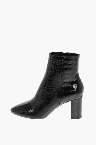 Leather FAKE COCCO AMAZZONIA Booties with Inner Zip