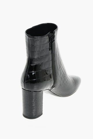 Leather FAKE COCCO AMAZZONIA Booties with Inner Zip