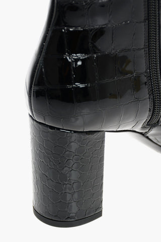Leather FAKE COCCO AMAZZONIA Booties with Inner Zip