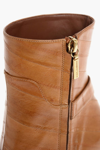 Eel Skin Booties with Stiletto Heel