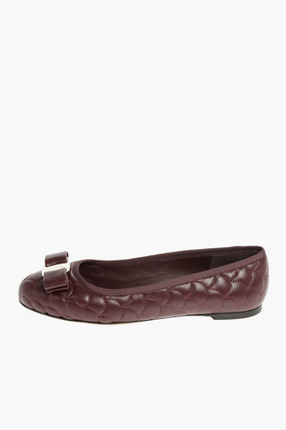 Decorative Stitching Ballet Flats with Front Logo Bow