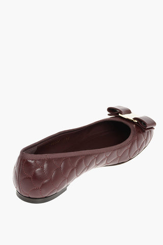 Decorative Stitching Ballet Flats with Front Logo Bow