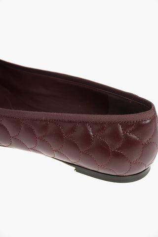 Decorative Stitching Ballet Flats with Front Logo Bow
