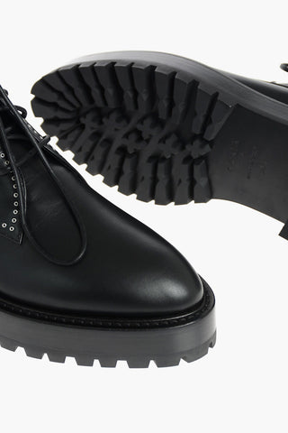 Leather Laced Combat Booties with Little Studs