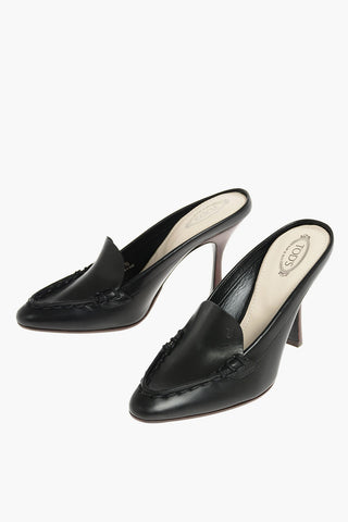 Leather Heeled Mules