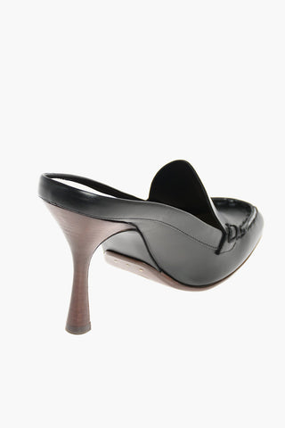 Leather Heeled Mules