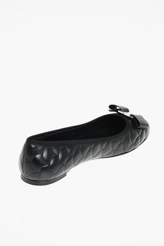 Decorative Stitching Ballet Flats with Front Logo Bow