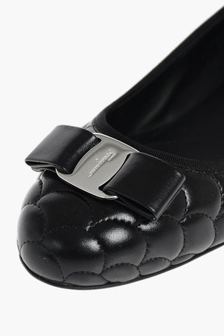 Decorative Stitching Ballet Flats with Front Logo Bow