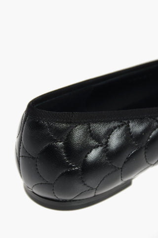 Decorative Stitching Ballet Flats with Front Logo Bow