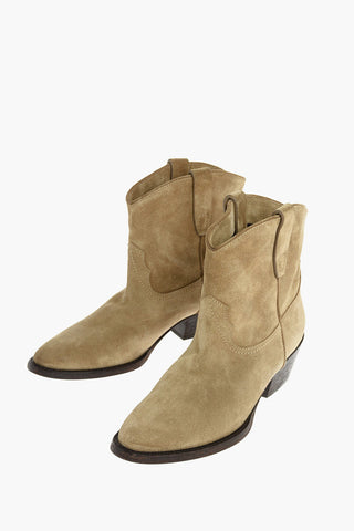 Western Cuir Booties with Frontal Decoration