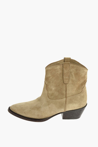Western Cuir Booties with Frontal Decoration