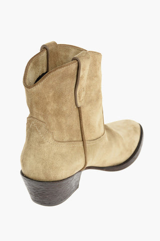 Western Cuir Booties with Frontal Decoration