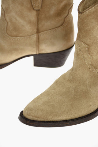 Western Cuir Booties with Frontal Decoration