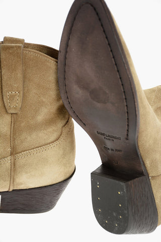 Western Cuir Booties with Frontal Decoration