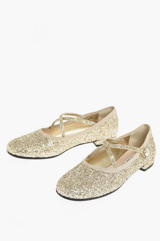 Ballerine Glitterate con Cinturini Criss Cross