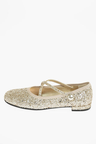 Ballerine Glitterate con Cinturini Criss Cross