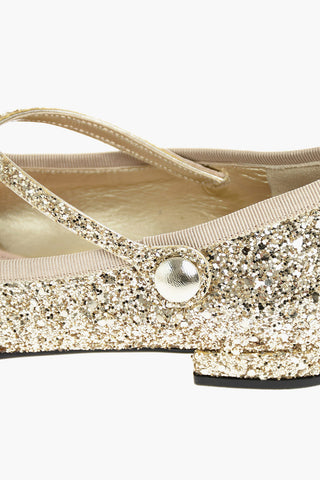 Ballerine Glitterate con Cinturini Criss Cross