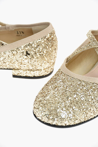 Ballerine Glitterate con Cinturini Criss Cross