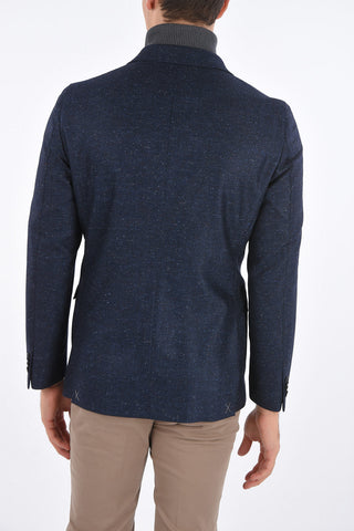 CC COLLECTION Herringbone Cashmere and Silk REWARD Double Breasted Blazer