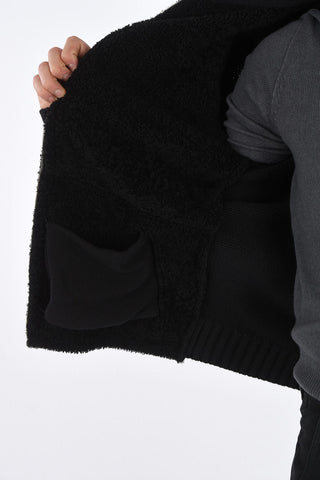 Shearling Mutton Jacket with Knitted Details