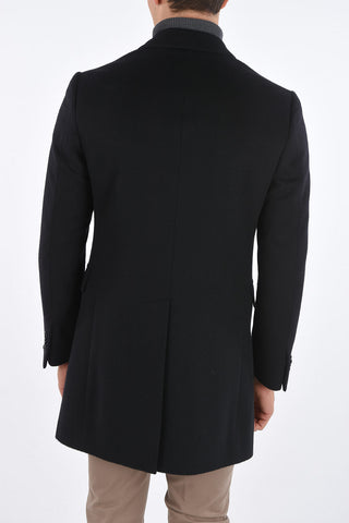 Cappotto in Lana con Rever Classico e Tasche con Aletta