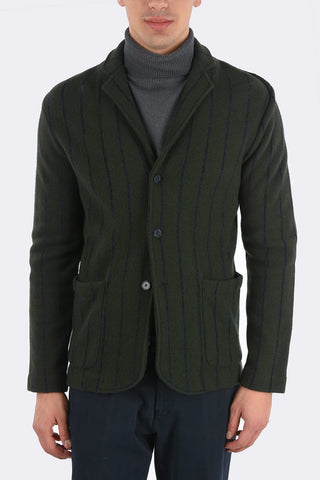 CC COLLECTION Chalkstripe 3 Button Blazer with Patch Pocket
