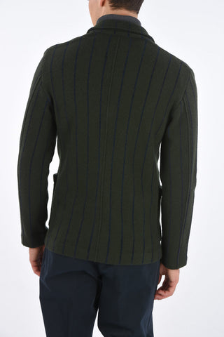CC COLLECTION Chalkstripe 3 Button Blazer with Patch Pocket