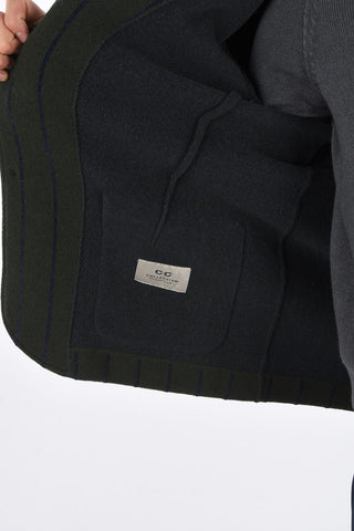 CC COLLECTION Chalkstripe 3 Button Blazer with Patch Pocket