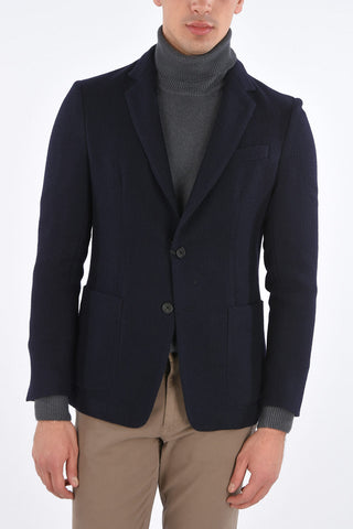 ID Plain Herringbone Blazer with Patch Pockets