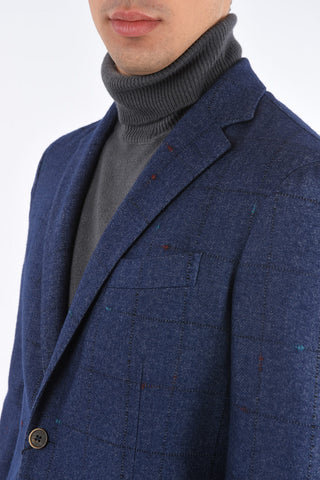CC COLLECTION SPORTSWEAR Blazer Overcheck Twill con Tasche a Toppa