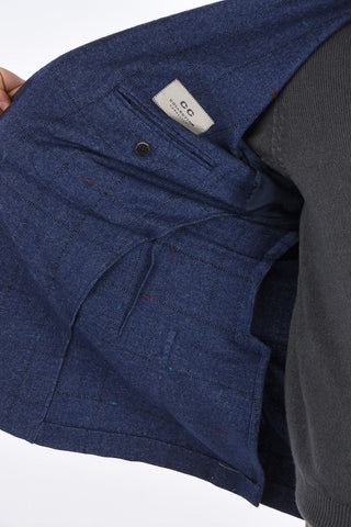 CC COLLECTION SPORTSWEAR Blazer Overcheck Twill con Tasche a Toppa