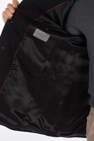 Cappotto in Lana con Rever Classico e Tasche con Aletta