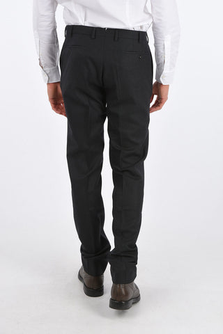 wool Mid-rise waist single pleat trousers