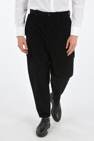 pantalone cargo in velluto a coste