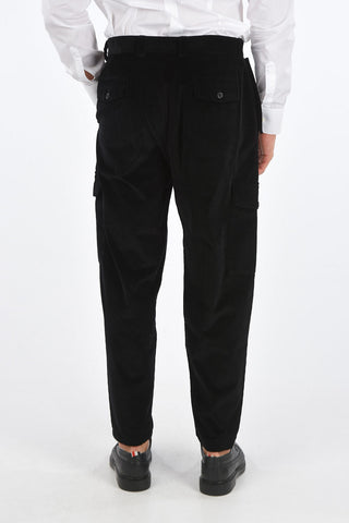 pantalone cargo in velluto a coste