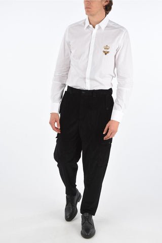 pantalone cargo in velluto a coste