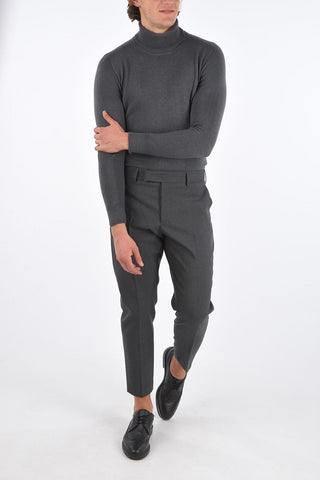 virgin wool belt loops trousers