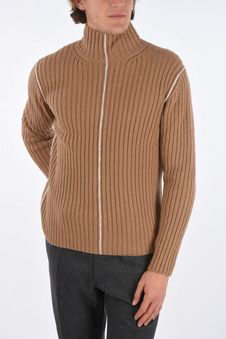 ribbed turtle-neck sweater
