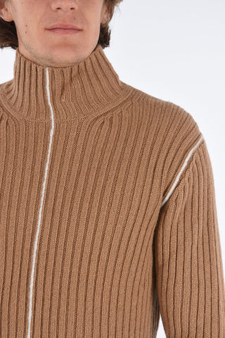 ribbed turtle-neck sweater