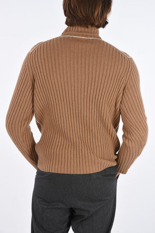 ribbed turtle-neck sweater